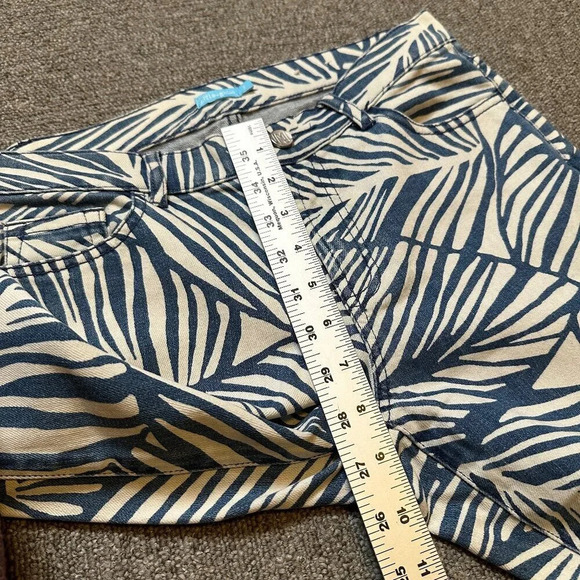 J. McLaughlin Jaycie Denim Jeans Tropical Palm Leaf Print Straight Women’s Sz 2 - Picture 6 of 7